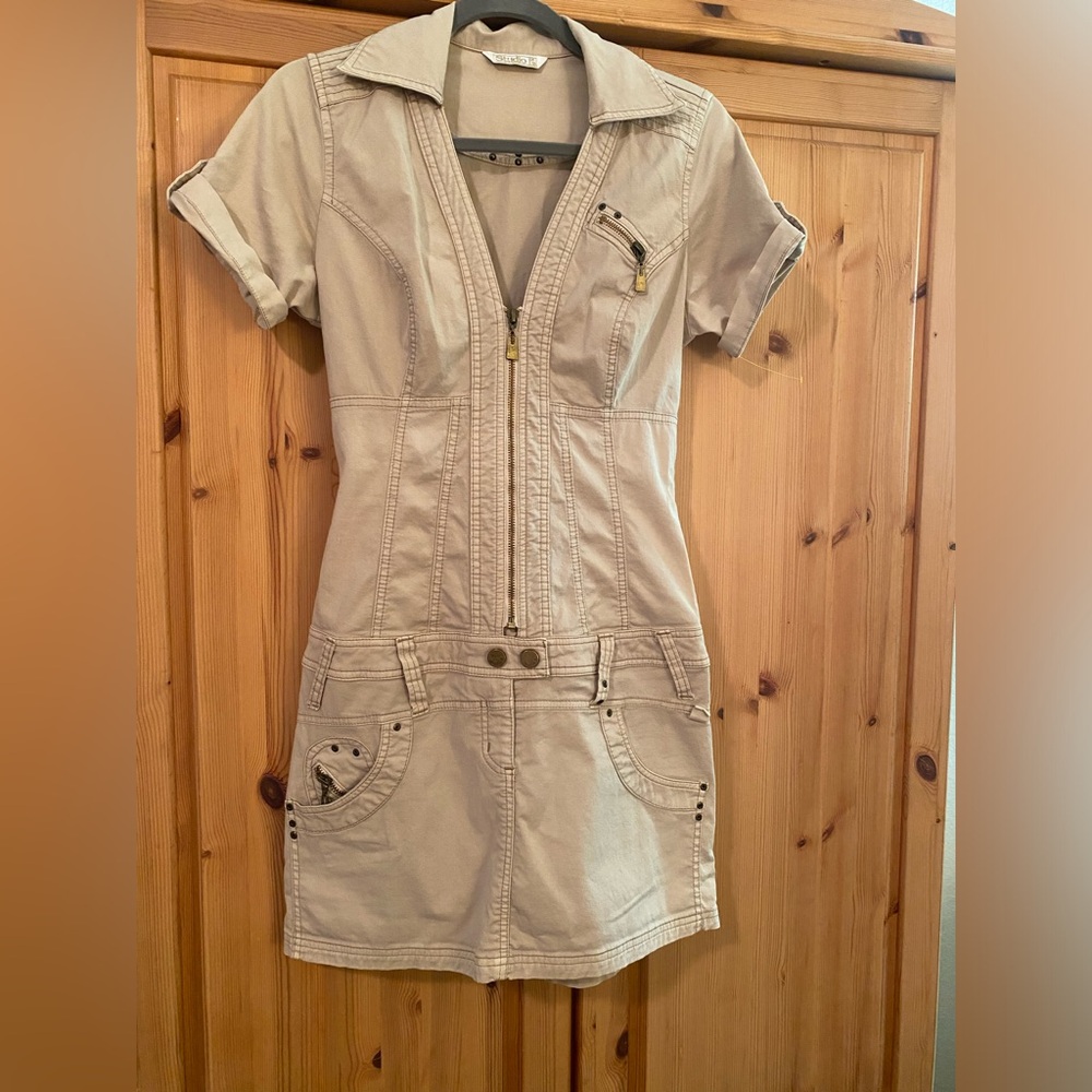 Studio F Dress Khaki/tan, Medium, Stretchy, New, Super Cute